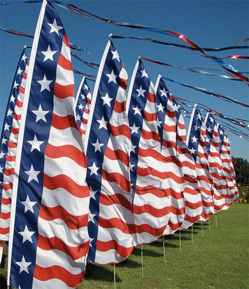 Feather Dancer Flags at the Forefront
